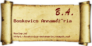 Boskovics Annamária névjegykártya